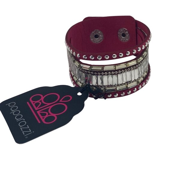 Paparazzi Jewelry Rock Star Rocker Pink Womens Snap Bracelet Lead & Nickel Free - Picture 2 of 8